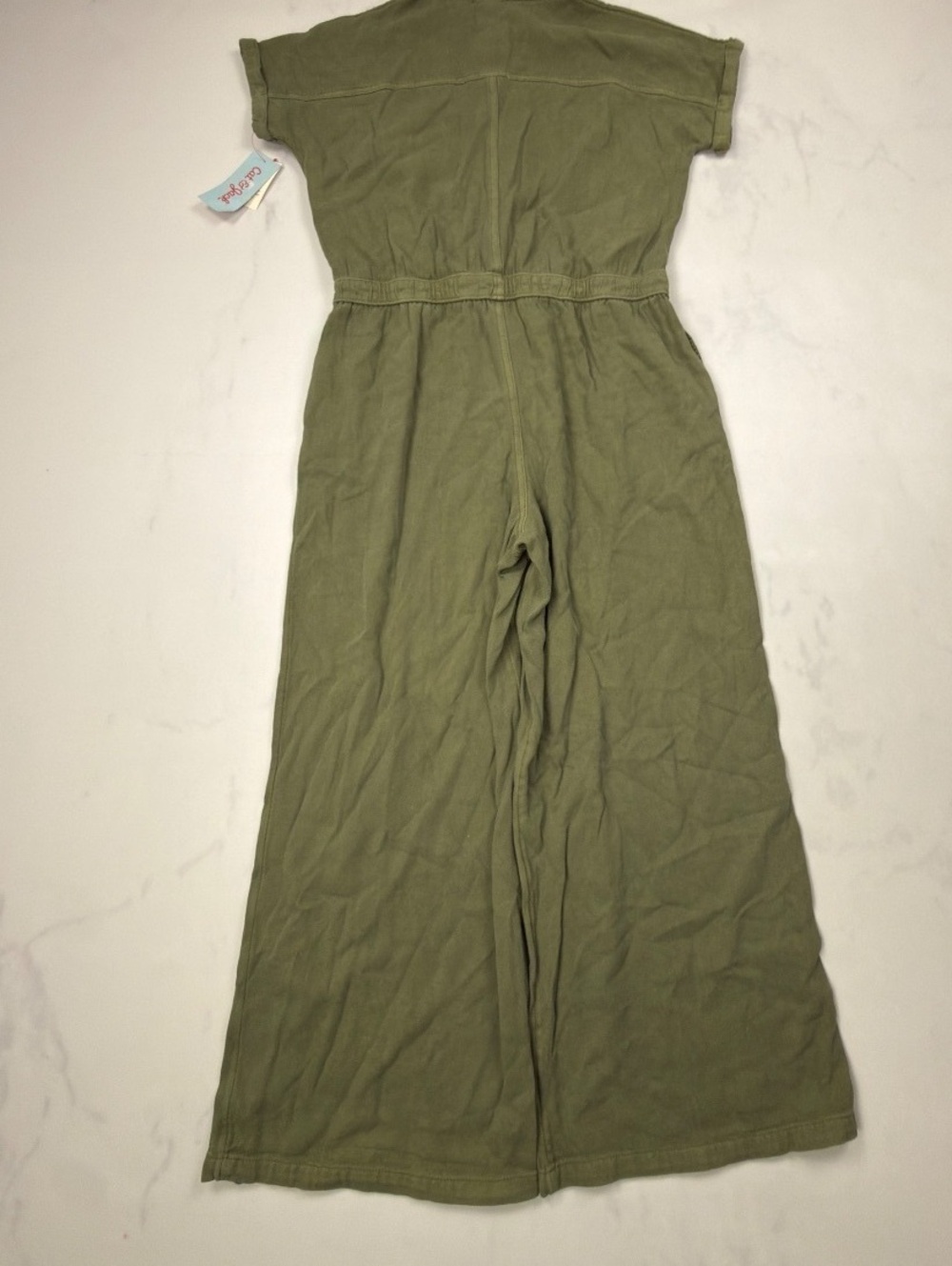 Cat & Jack Olive Green Wide Leg Jumpsuit - Girls XL NWT